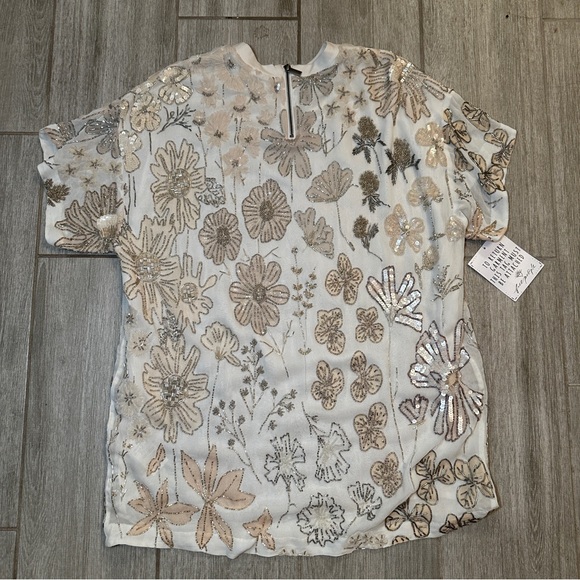 NWT Free People Jewel Mini Dress Small Snow White Combo - Picture 6 of 6